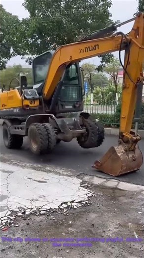 Excavator Dancing: Machine Doing Tricks with Its Arms & Wheels
