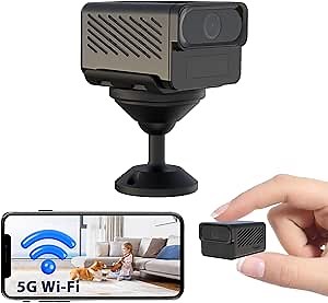 Mini Security Camera Wireless Indoor for Home, Magnetic Camera with 5G WiFi, Small Pet Cam, Instant Alerts, Live Video, Phone APP, Smart Motion Detect, 24/7 Recording, Clear Night Vision