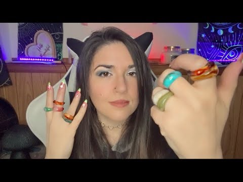 ASMR| finger flutters, ring sounds, and nail tapping
