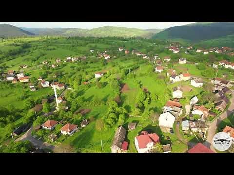 Ptičja perspektiva: Selo Budoželje kod Vareša iz zraka - 4K