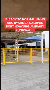 📍 Calapan Port Update 🗓 January 8, 2026 | 11:45 AM Maayos po ang ating sitwasyon ngayon dito sa Calapan Port. Hindi na po dagsa ang mga pasahero. ✔️ Mabilis na po ang alisan ✔️ Mabilis na rin ang release ng mga ticket Kalmado naman po ang ating karagatan mula Calapan patungong Batangas. Kung sakali man po na may maramdaman, ito ay normal lamang na galaw ng dagat. Maraming salamat po at mag-ingat po ang lahat ng biyahero. 🙏🚢 @topfans #CalapanPortUpdate #OrientalMindoro #SafeTravel #BatangPasa