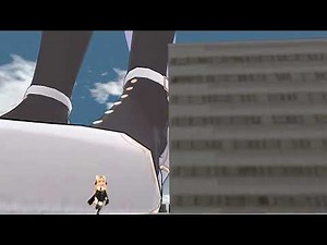 【1000倍サイズの巨大娘】260メートル以上はある巨大娘ちゃんの足 (作りかけワールド)