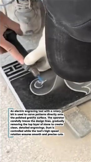 Precision Stone Engraving on Granite Slab