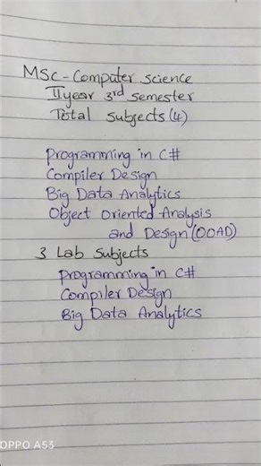 MSc computer science 2nd year 3rd semester