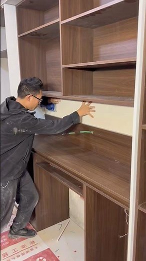 Wooden Cabinet System Installation | Modern Interior Setup #storagesolutions
