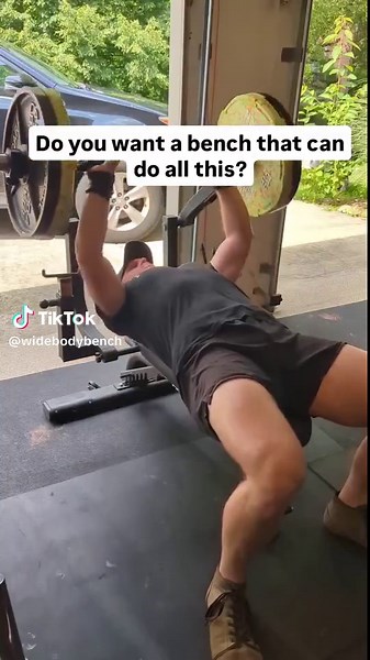 The most versatile bench on the market...The Wide Body Bench! #powerlifting #bodybuilding #strong #strength #weightlifting #fitness #strengthandconditioning #homegym #strengthtraining #garagegym #innovation #ripped