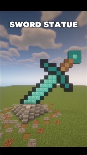 Minecraft Diamond Sword Statue 🗿#minecraft #shorts