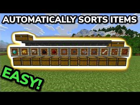 BEST AUTOMATIC ITEM SORTER TUTORIAL in Minecraft Bedrock (MCPE/Xbox/PS/Switch/PC)