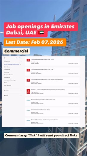 Harish Kumar Ramkumar on Instagram: "Comment ‘link’ below, and I’ll send the direct links straight to your DMs! 🚀 #dubaijobs #uaejobs #hiring #jobopportunity #emirates [Dubai Data Analyst Jobs 2026 | Data Analyst Salary Dubai | UAE Tech Careers | SQL Jobs Dubai | Power BI Analyst UAE | Remote Data Jobs Dubai | How to get a job in Dubai from India | Dubai Recruitment Agencies | Al Futtaim Careers | Careem Jobs | Talabat Careers | Python Developer Dubai | Business Intelligence UAE | Data Modeling