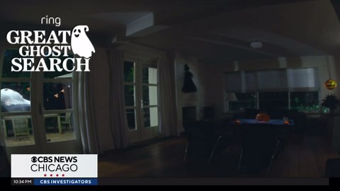 Ring doorbell camera holds "Great Ghost Search"