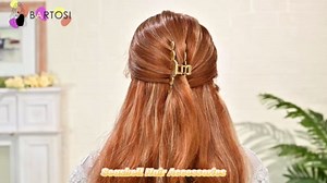 BARTOSI Shell Hair Clips Gold Metal Claw Clips Large Hair Accessories for Women and Girls (Pack of 2)