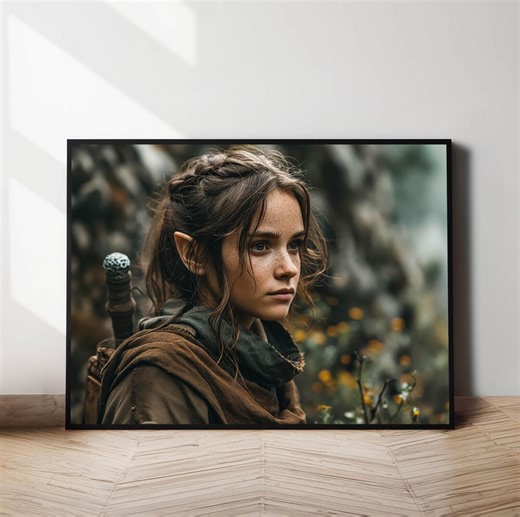 Elfen-waldläuferin – Elf Ranger – Fantasy Wandkunst – Digitales Bild – Ki-kunst – Printable Wall Art – Ohne Weißen Rand - Etsy