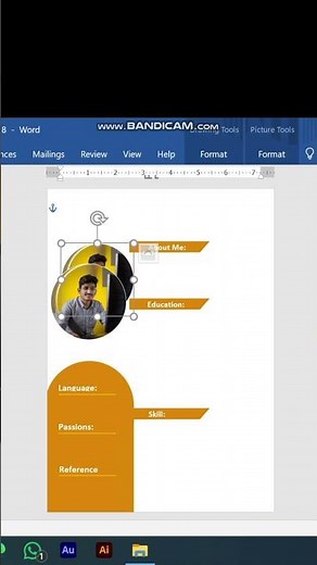 CV Design in Microsoft word #Mswordtips #wordtutorial #shorts