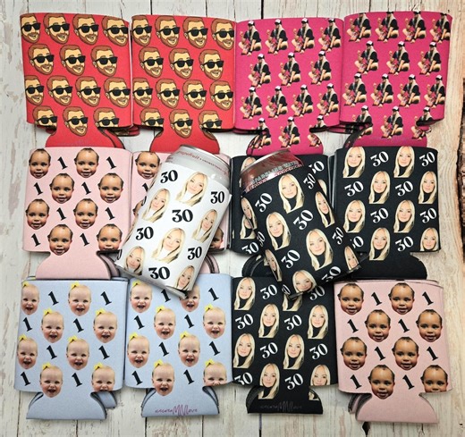 Face Photo Can Cooler for Birthday Party Favors. Personalized With Face and Age.... PHOTOFACE - Etsy