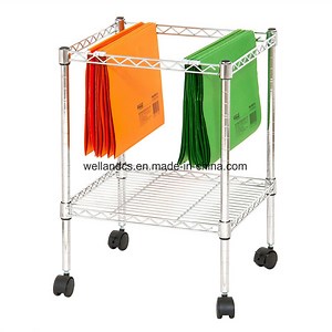 [Hot Item] Adjustable Office File Metal Storage Cart/File Metal Trolley
