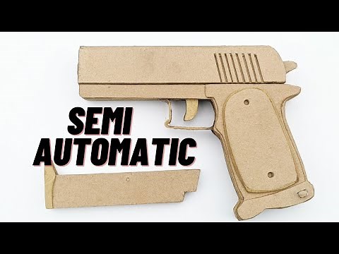Semi automatic mechanism || pistol that shoots || how to cardboard gun
