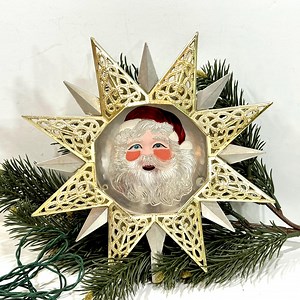 Vintage Electric Santa Star Tree Topper, Prism 3D Santa - Etsy