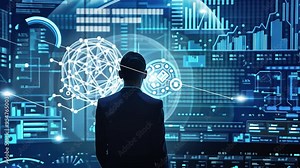 A tech startup team leader presenting a vision for the company's future.