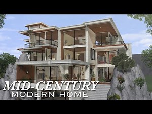 Bloxburg: Mid-Century Modern Mansion | Speedbuild | Roblox Bloxburg