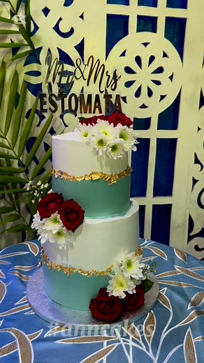 Dusty blue wedding cake #anncakes #fypシ゚ #wedding #cakedesign | Ann Sabsal