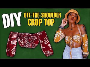 DIY Off-The-Shoulder #CROPTOP | How To Cut & Sew A Cute Top In 8 Minutes! | @sewquaint