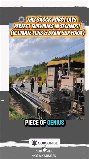 This $400K Robot Lays Perfect Sidewalks In Seconds! (Ultimate Curb & Drain Slip Form) #viral #shotrs