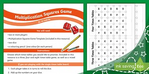 Multiplication Squares Game - 3s, 4s and 8s