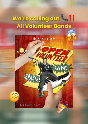 POV : dapet foto sekali lihat waktu lagi kuliah 👀 oalaah ternyata SPASIAL 2026 lagi OPEN VOLUNTEER BAND 🎉🙌🏻 YUK SEGERAN DAFTARKAN BAND KALIAAN ‼️ 🗓️ Save the date: 📌Open Volunteer: 12 Maret - 18 Maret 2026 📌Pengumuman Band Terpilih: 5 April 2026 📌Techical Meeting: 9 April 2026 📌The Day Festival: 12 April 2026 🔗Link Guidebook: https://its.id/m/GuidebookVolunteerBandFestivalSPASIAL2026 🔗 Link Registrasi: https://its.id/m/PendaftaranVolunteerBandFestivalSPASIAL2026 ☎️ Contact Person Atha