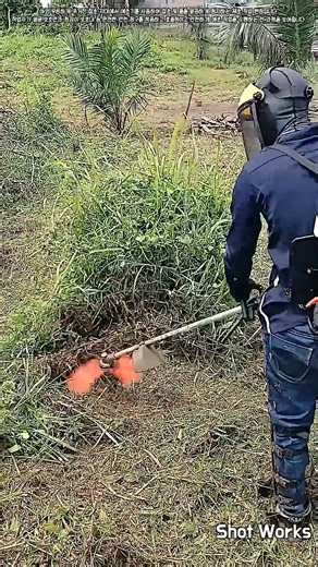 야외 녹지 관리를 위한 안전 장구 착용 및 예초기 작업 기술 #worker #process #gardening #tools #grass