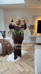 t w i n k l e ✨ - How fabulous are these Indoor & Outdoor Christmas ball lights from @amazonuk ✨✨ i’ve added some faux foliage and chocolate brown ribbon to give them a festive feel. - Comment link and i will send them to your dms - or shop via my Amazon Storefront or ‘Xmas 25’ highlights. - I have the battery ones - they come on a timer so i can set it for a few hrs each evening. They also come with hooks so you can hand them from anything you want. You could hang them from the ceiling using co