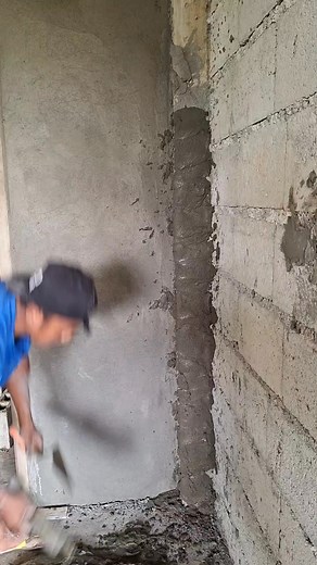 132K views · 933 reactions | Plastering technique #construction #tips #ideas #diy | Deron Atang Daily Vlog | Facebook