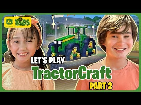 Minecraft Farming Simulator 🚜 Let's Play TractorCraft: Part 2! | John Deere Kids