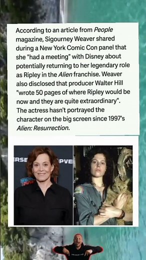 Sigourney Weaver Discusses Potential Return as Ripley in Alien Franchise