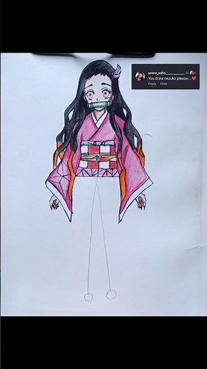 How to Draw Nezuko, from Demon Slayer||#drawing #anime #animedrawing