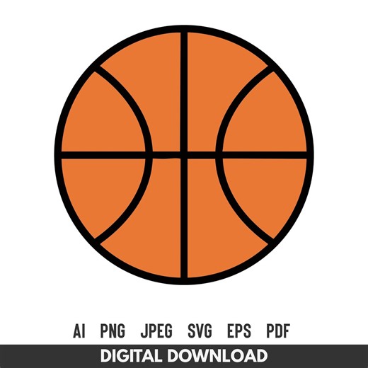 Basketball SVG for Cricut & Silhouette | Minimal Ball Cut File - Etsy