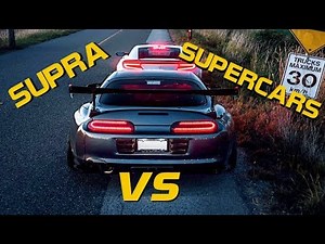 TOYOTA SUPRA VS SUPERCARS!!! (Bugatti, Ferrari & more!)