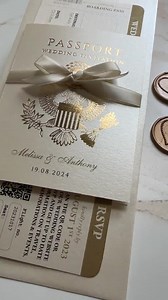 Gold Foil Passport Invitation, Foil Passport Wedding Invitation, Elegant Foil Passport Invitation, Travel Passport Invitation, Save the Date - Etsy