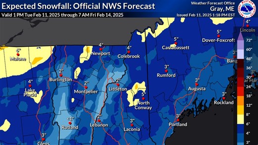 NH snow: Several inches expected Wednesday into Thursday. See the latest weather forecast