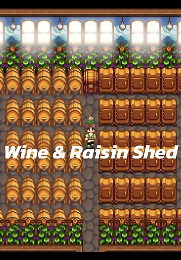 A cozy little shed full of wine and raisins 💜🍇 #stardewvalley #stardewvalleytips #스타듀밸리 #スターデューバレー #stardewvalleyfarmer