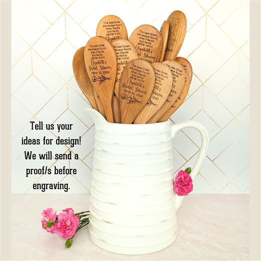 Personalized Wooden Spoon Bridal Shower Favors, Wedding Favors for Guests - Custom Gifts - Etsy