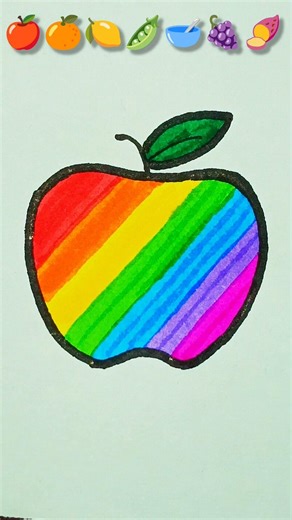 Apple🍎🩷☔🎃🐬🐥Colouring #satisfying #shorts #viral