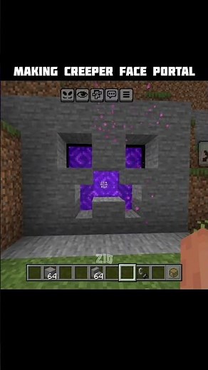 How to Build a CREEPER FACE Nether Portal in Minecraft! 🟢🔥 #minecraft