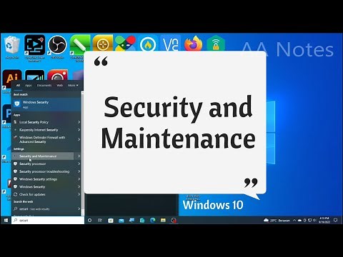 How To Check Security and Maintenance in Windows 10