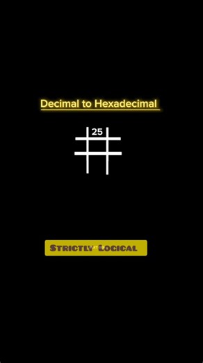STRICTLY LOGICAL on Instagram: "Hex is used in colors, memory addresses, and low-level computing. Simple logic. Powerful application 💻✨ #StrictlyLogical #DecimalToHexadecimal #Hexadecimal #NumberSystems #ComputerScienceBasics ProgrammingLogic TechEducation STEMLearning"