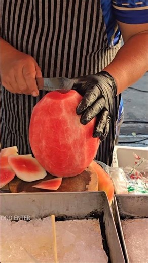 Perfect Watermelon Peeling Like a PRO 🔪🍉 So Smooth & Clean!