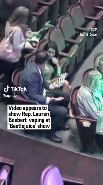 Newly released surveillance video from a Denver theater appears to show Republican Rep. Lauren Boebert vaping during a “Beetlejuice” musical play — the one thing she denied doing while acknowledging earlier this week that she had been kicked out for being disruptive.