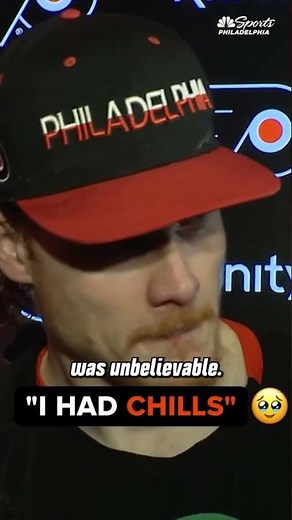 An emotional Owen Tippett said he had chills during the Flyers vs Hurricanes game