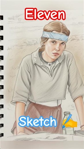 Eleven Sketch Ranking | Stranger Things Season 1 to Season 5 | Fan Art#drawing #shorts