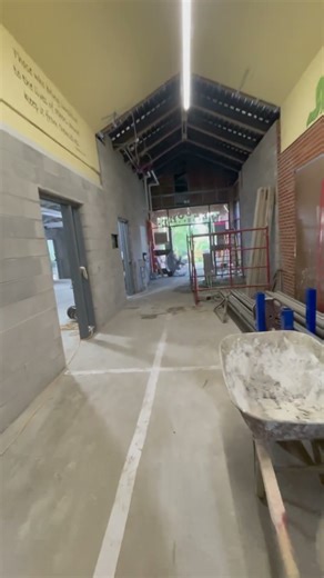 Cmu walls in the vestibule - construction 2025