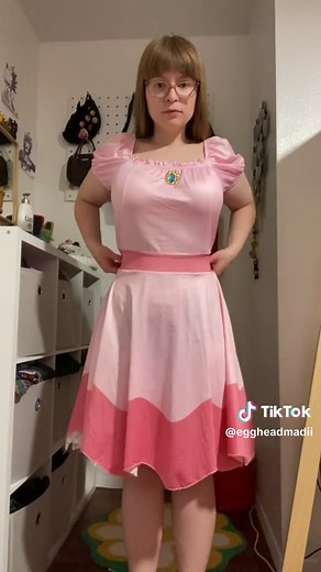 Manifested a whole Princess Peach dress when I was only looking for her shoes 😳 #halloweencostume #thrifted #thriftfinds #princesspeach